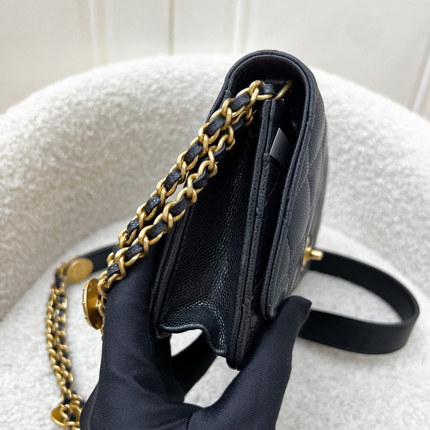 Chanel Twist Your Buttons Wallet on Chain WOC in Black Caviar and AGHW (Model: AP2840) Crossbody