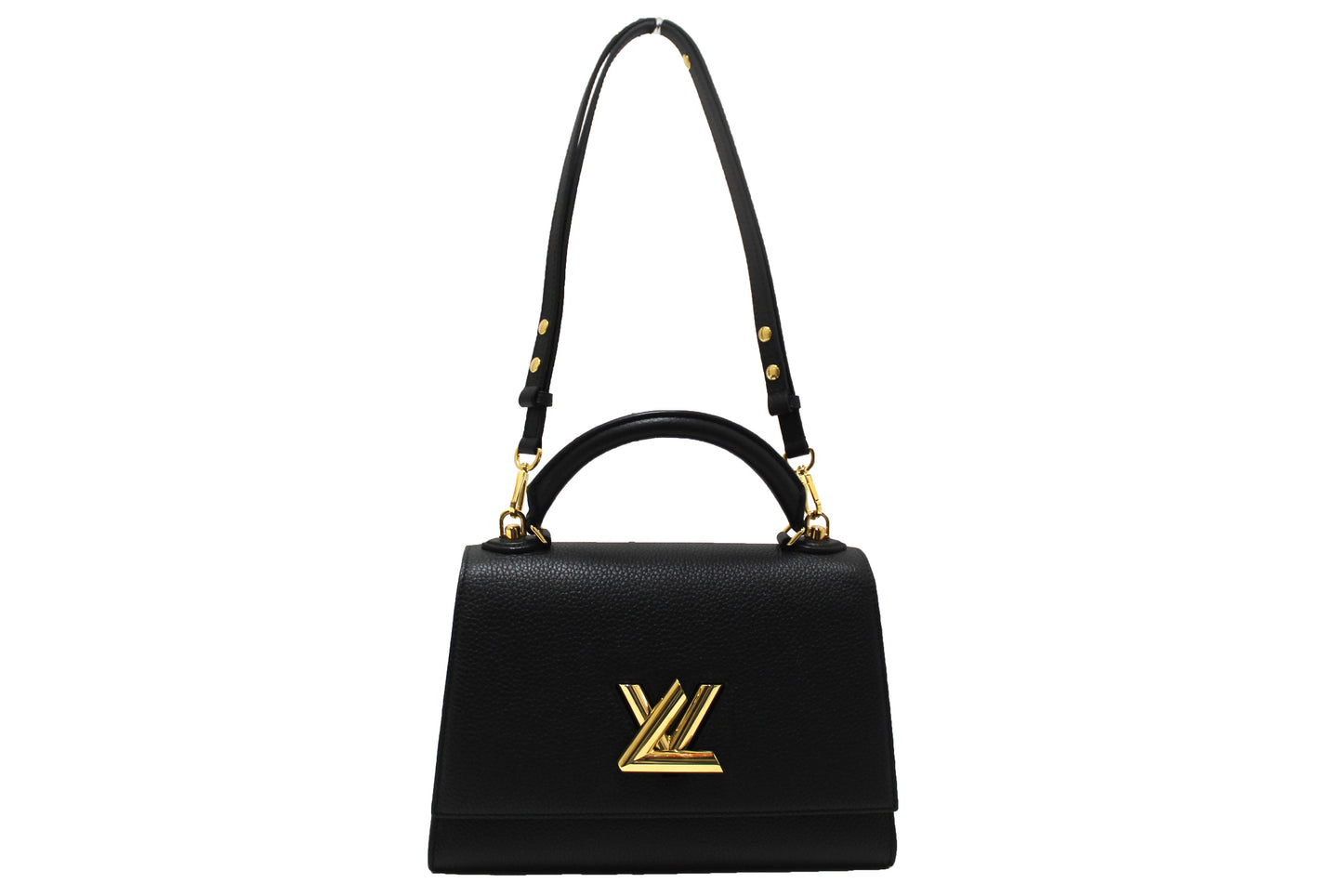 Louis Vuitton Black Taurillon Leather Twist One Handle MM Bag