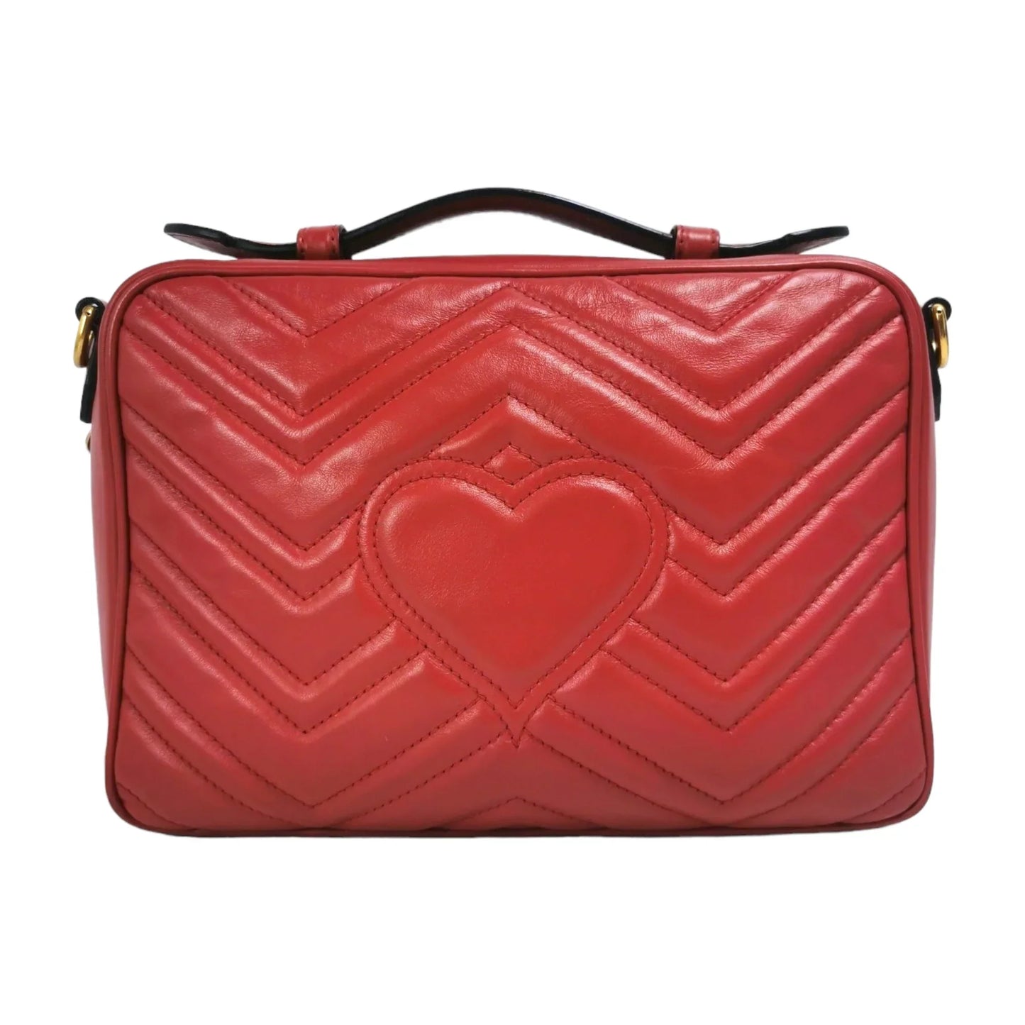 Gucci GG Marmont Red Calfskin Quilted Crossbody