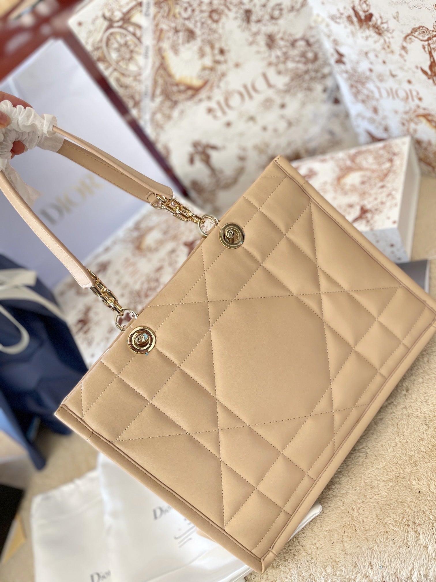 Dior Chain Leather Tote