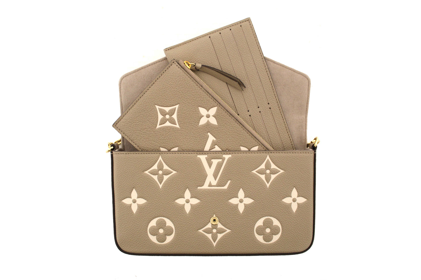 Louis Vuitton Cream/Dove Monogram Empreinte Felicie Pochette Bag
