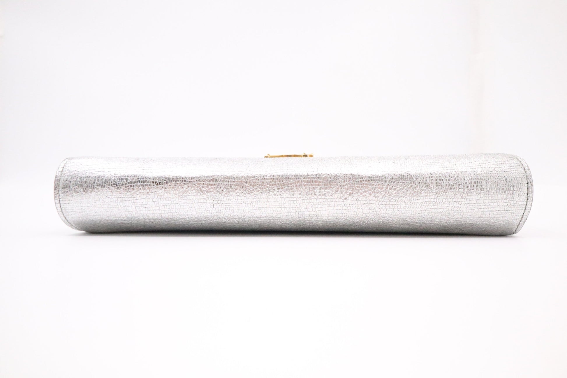 YSL Saint Laurent Kate Clutch in Silver Leather
