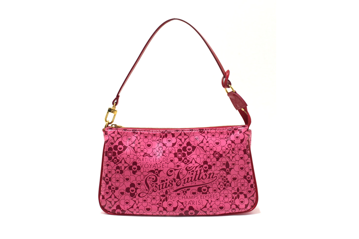 Louis Vuitton Limited Edition Pink Leather Cosmic Blossom Pochette Accessories Bag