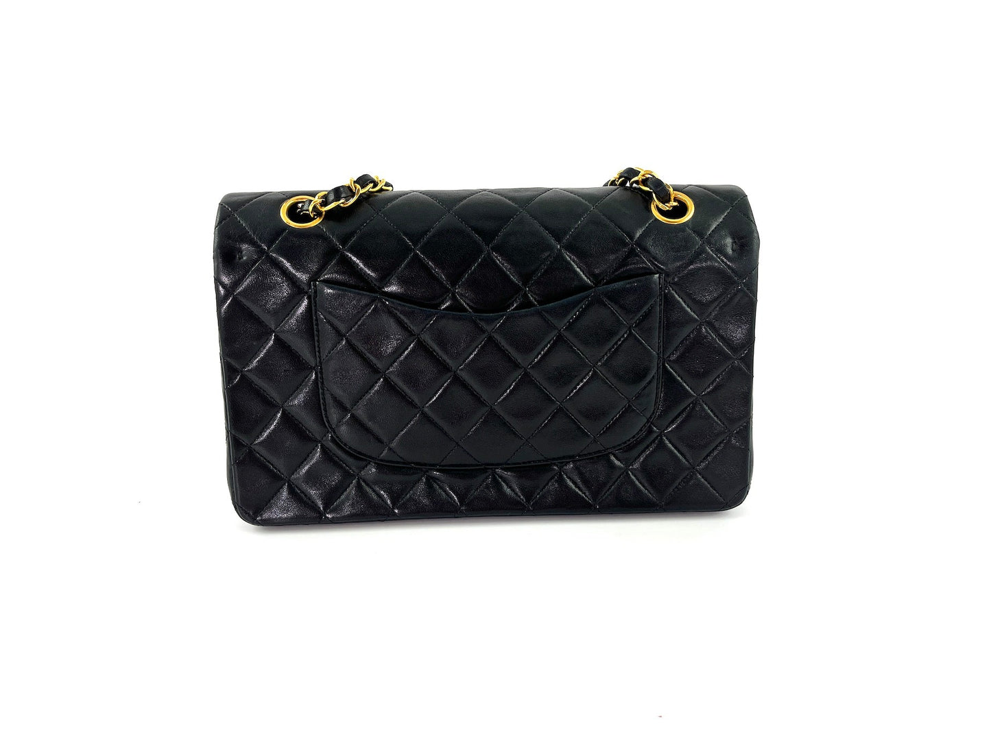 CHANEL Medium Black Leather 1990’s Double Flap Bag