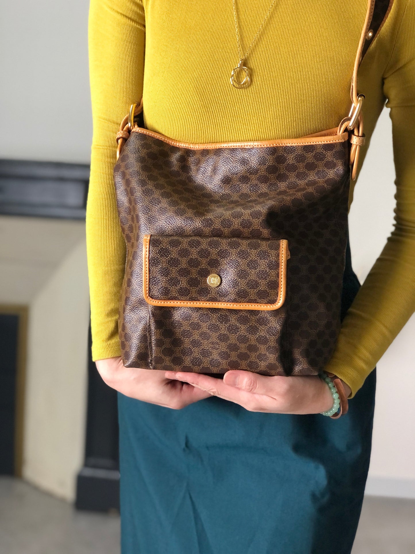 CELINE Macadam Shoulder bag Brown f23gdx
