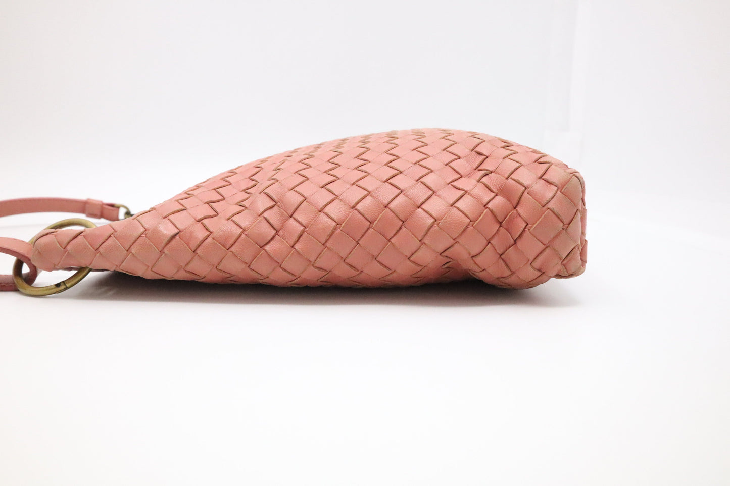 Bottega Veneta Leather Crossbody in Pink Intrecciato (Adjustable)