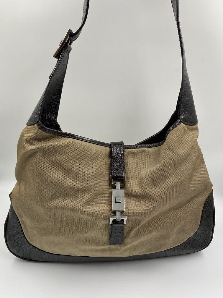 Gucci Jackie Leather Canvas Shoulder Bag Style 11