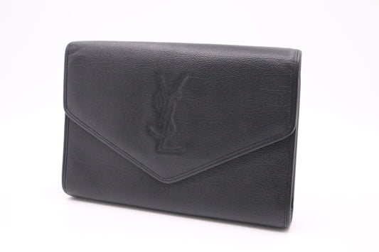 YSL Saint Laurent Clutch in Black Leather