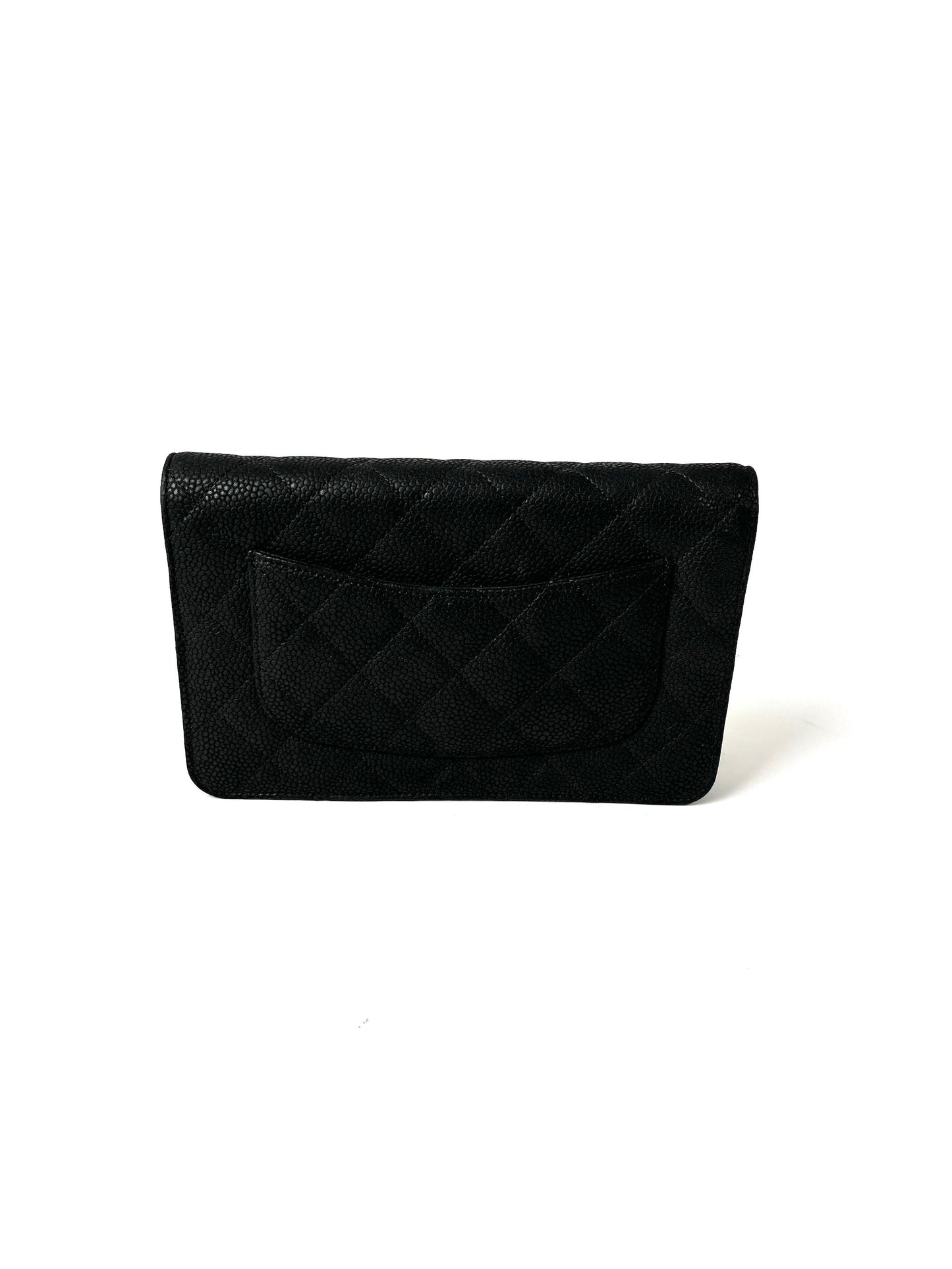 CHANEL 13S WOC Wallet on Chain Black Quilted Leather Crossbody Bag