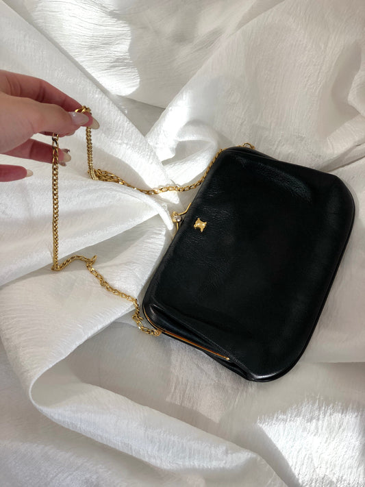CELINE Shoulder bag Triomphe Clasp Black Old Celine v4ach7