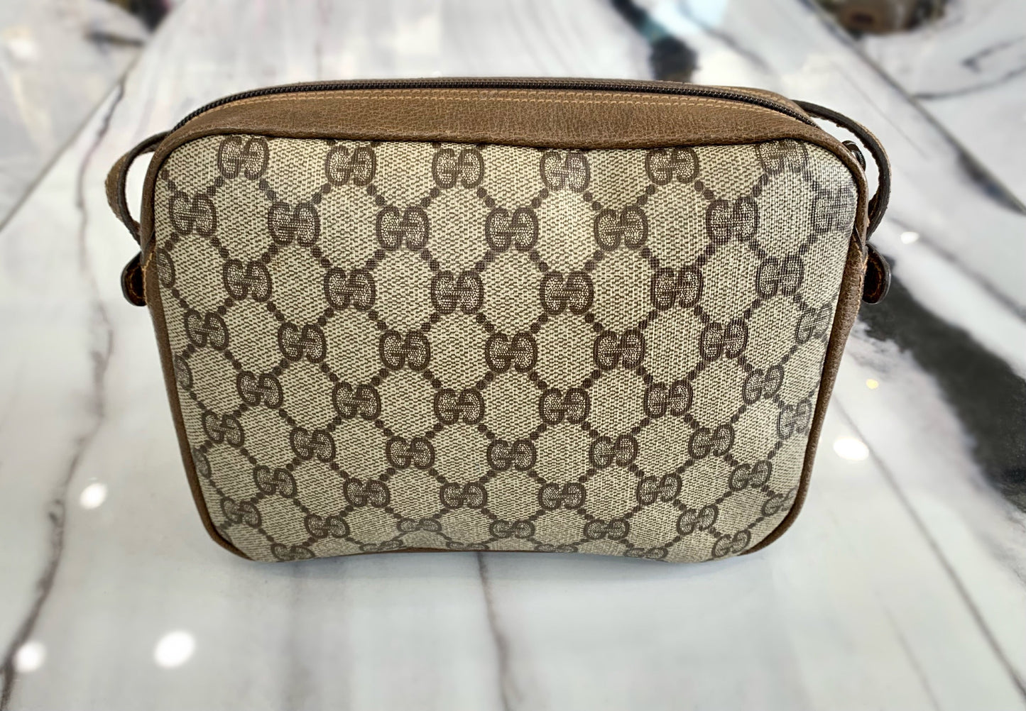 Gucci Monogram Caro Leather Canvas Crossbody