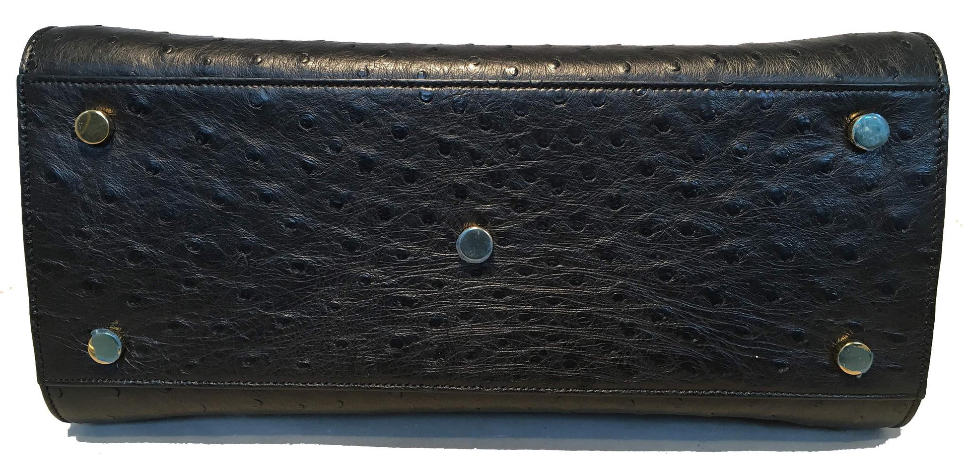 Yves Saint Laurent NWOT YSL Black Ostrich Small Sac Du Jour HandBag