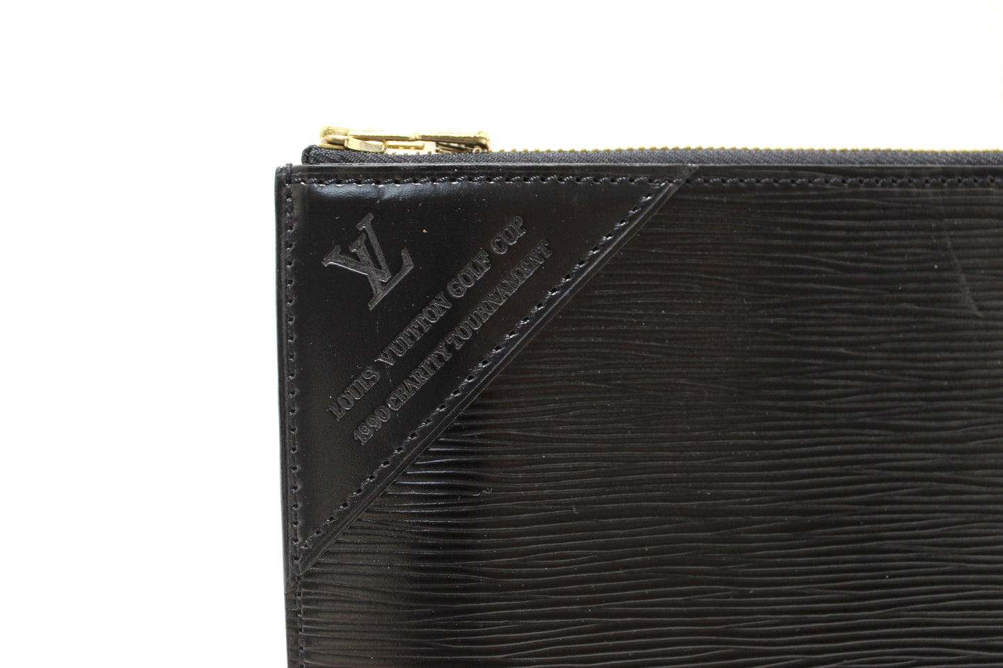Louis Vuitton Golf Cup 1990 Charity Tournament Black Epi Leather Poche Documents Portfolio Case