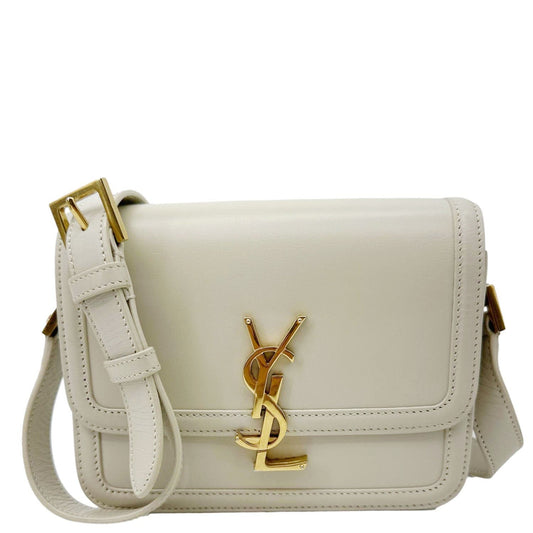 YVES SAINT LAURENT Solferino Small Calfskin Leather Shoulder Bag Beige