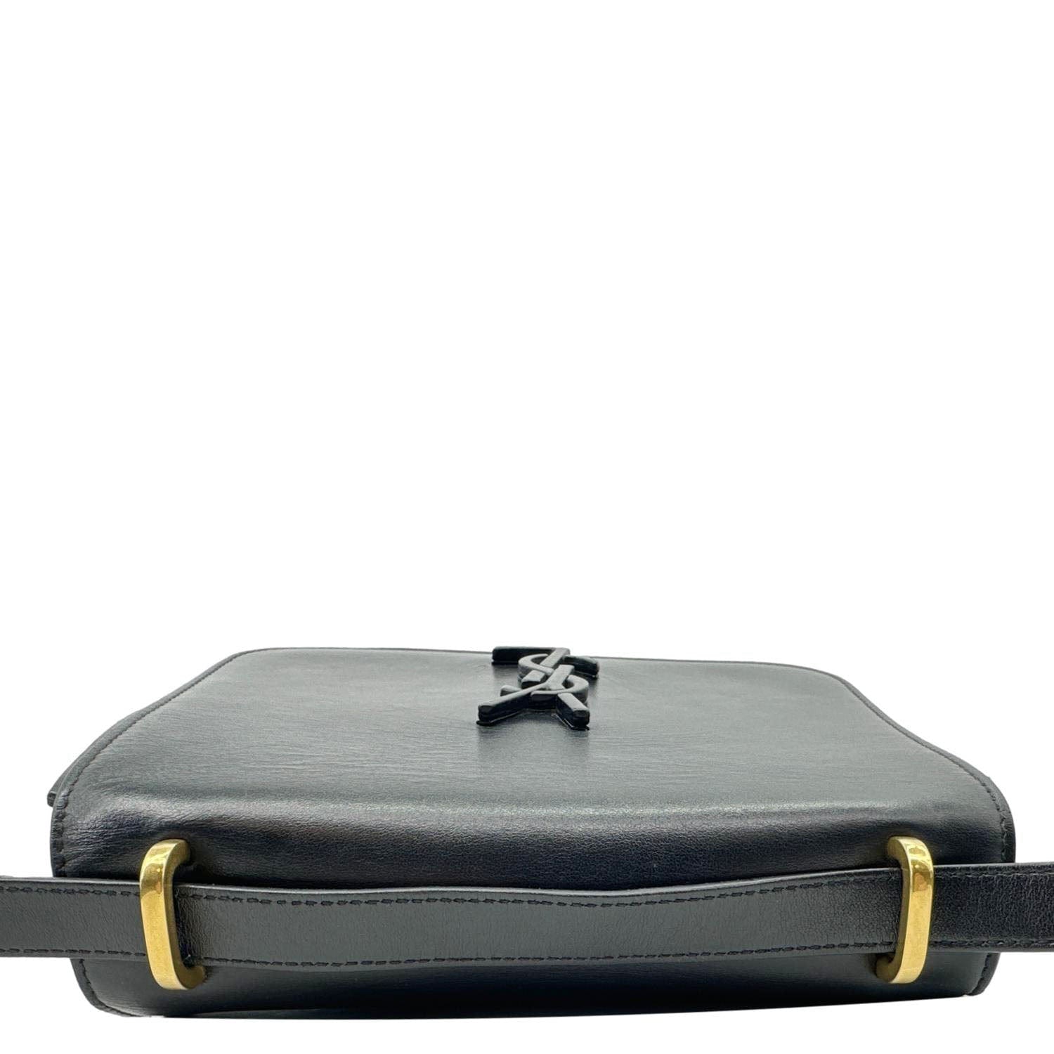 YVES SAINT LAURENT Spontini Calfskin Leather Crossbody Bag Black