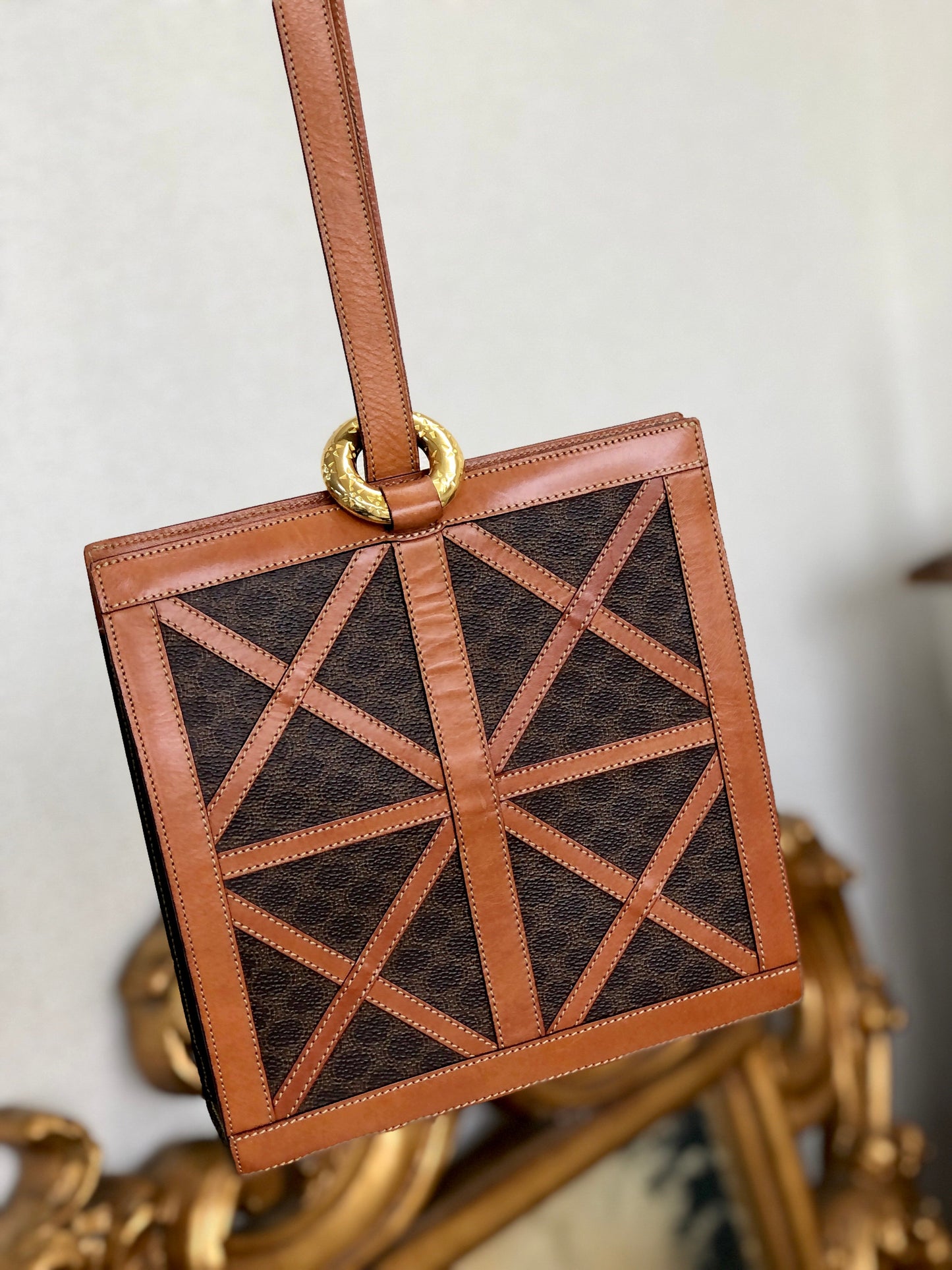 CELINE Macadam Starball One Shoulder bag Brown Old CELINE 8yfe4z