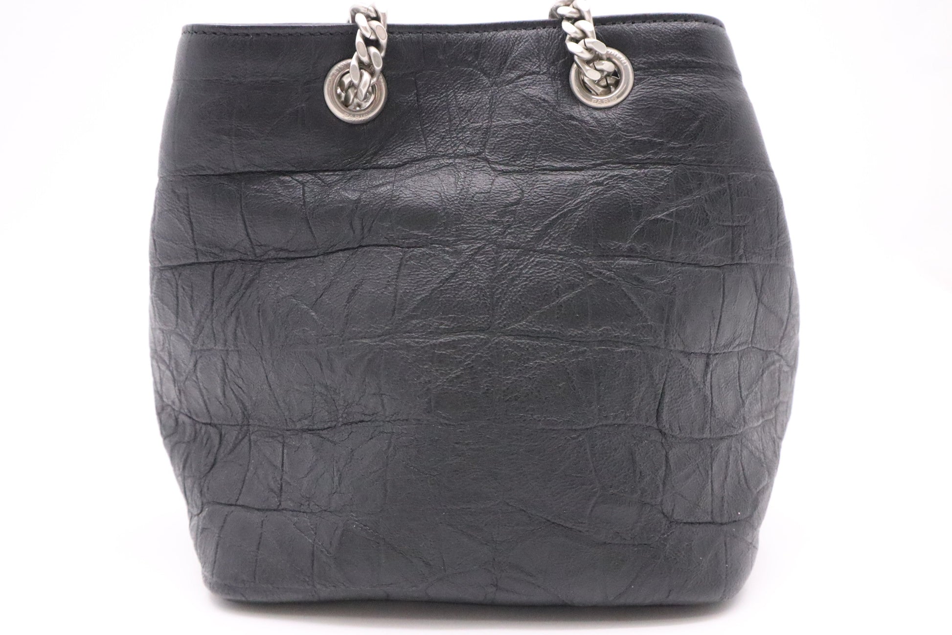 YSL Saint Laurent Mini Bucket Shoulder Bag in Black Leather