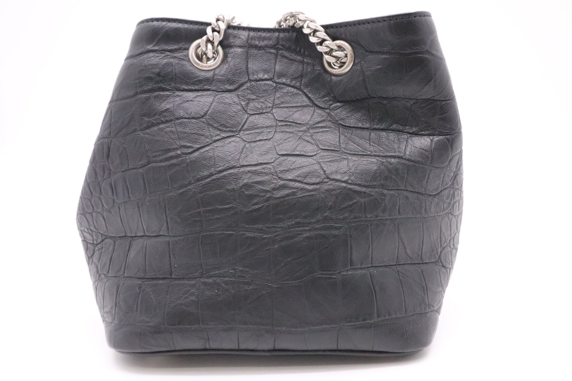 YSL Saint Laurent Mini Bucket Shoulder Bag in Black Leather
