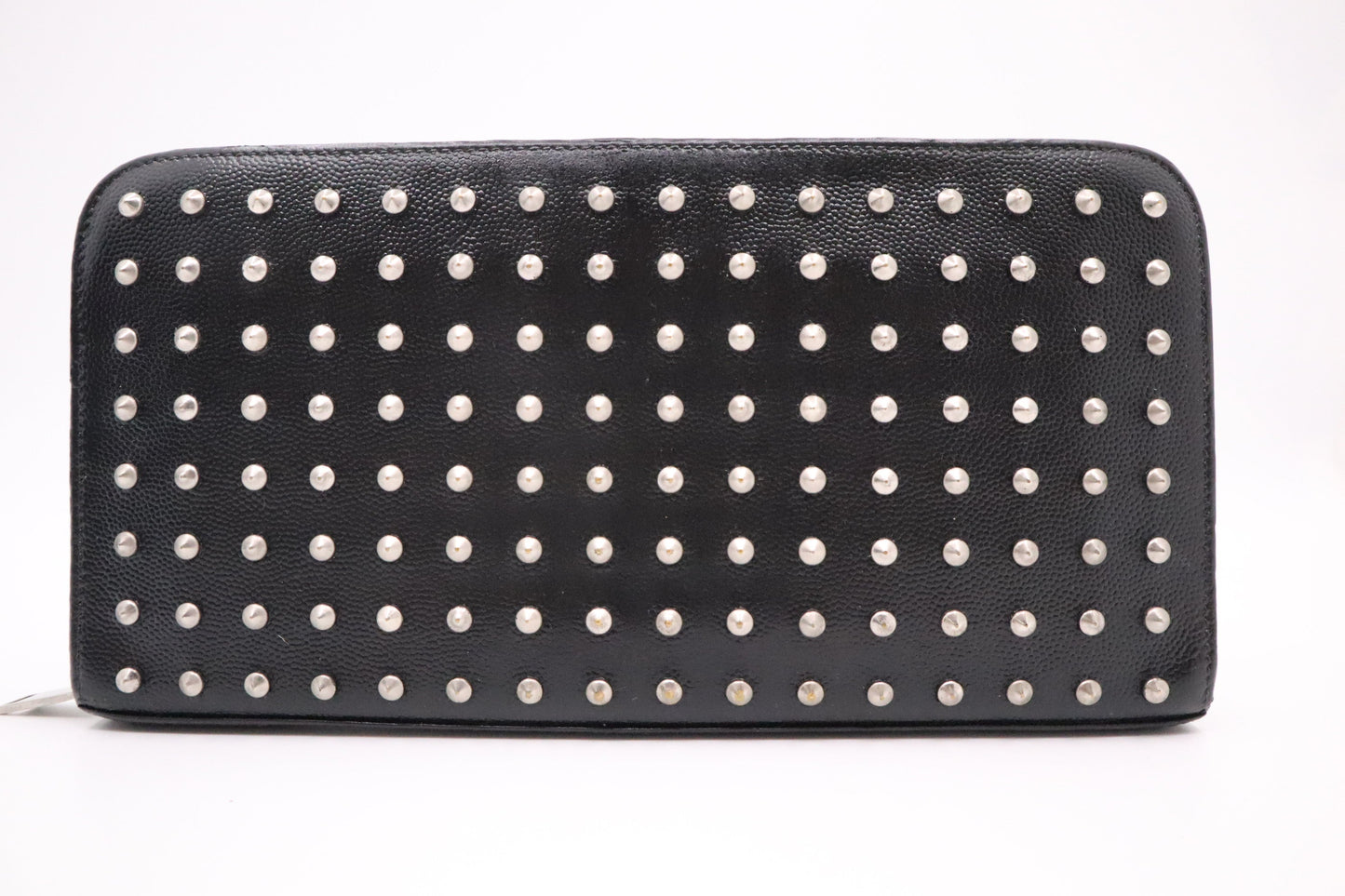 YSL Saint Laurent Organizer in Black Studded Leather