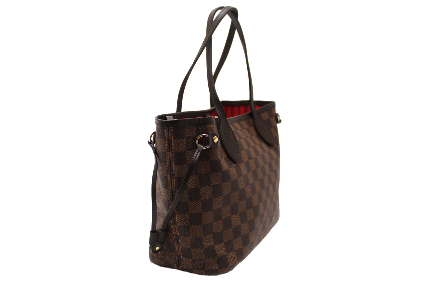 Louis Vuitton Damier Ebene Canvas Neverfull PM Shoulder Tote Bag