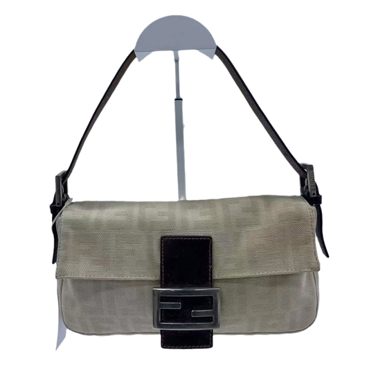Fendi Baguette Beige Zucca Print Shoulder bag
