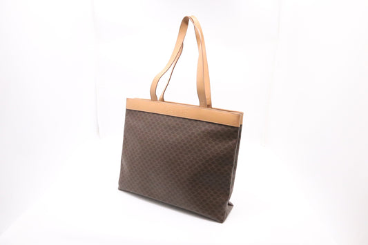 Celine Tote in Brown Macadam Canvas