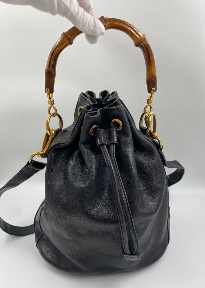 Gucci Bamboo Black Leather Crossbody Style 1