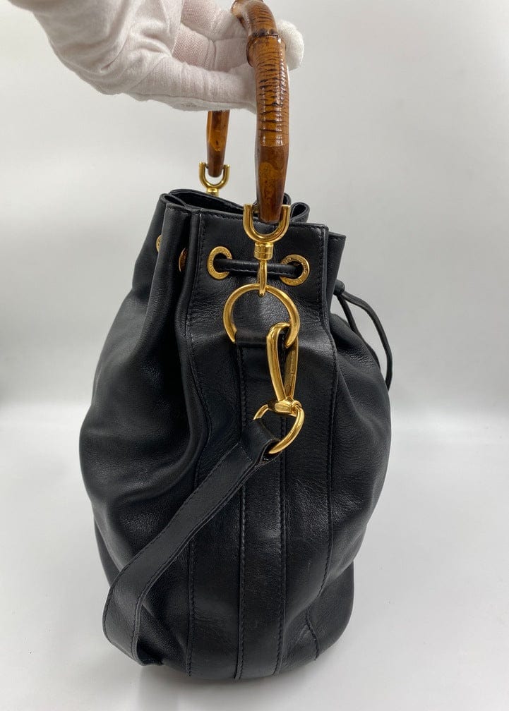 Gucci Bamboo Black Leather Crossbody Style 1