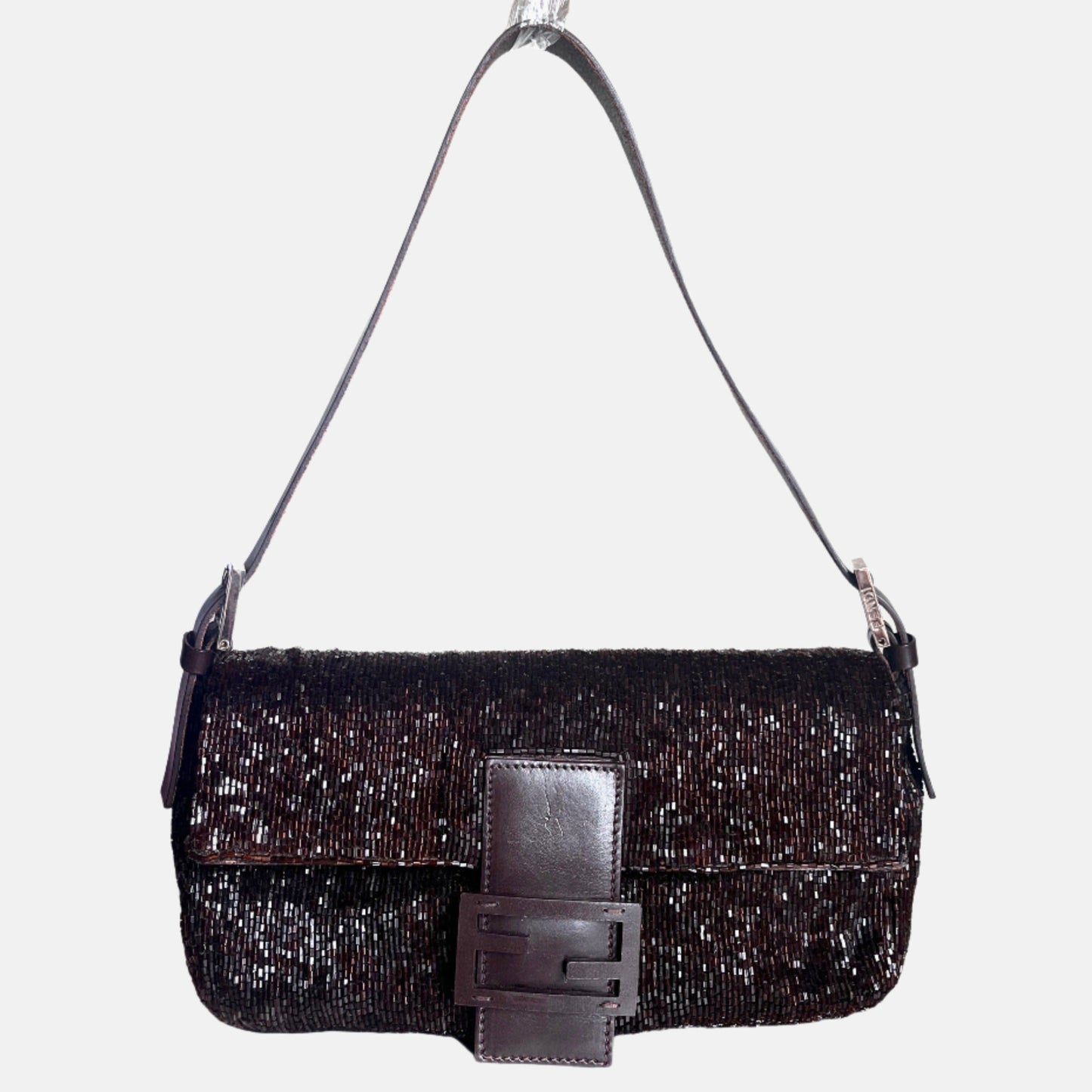 Fendi Baguette   Dark Chocolate Brown Glitter Beads