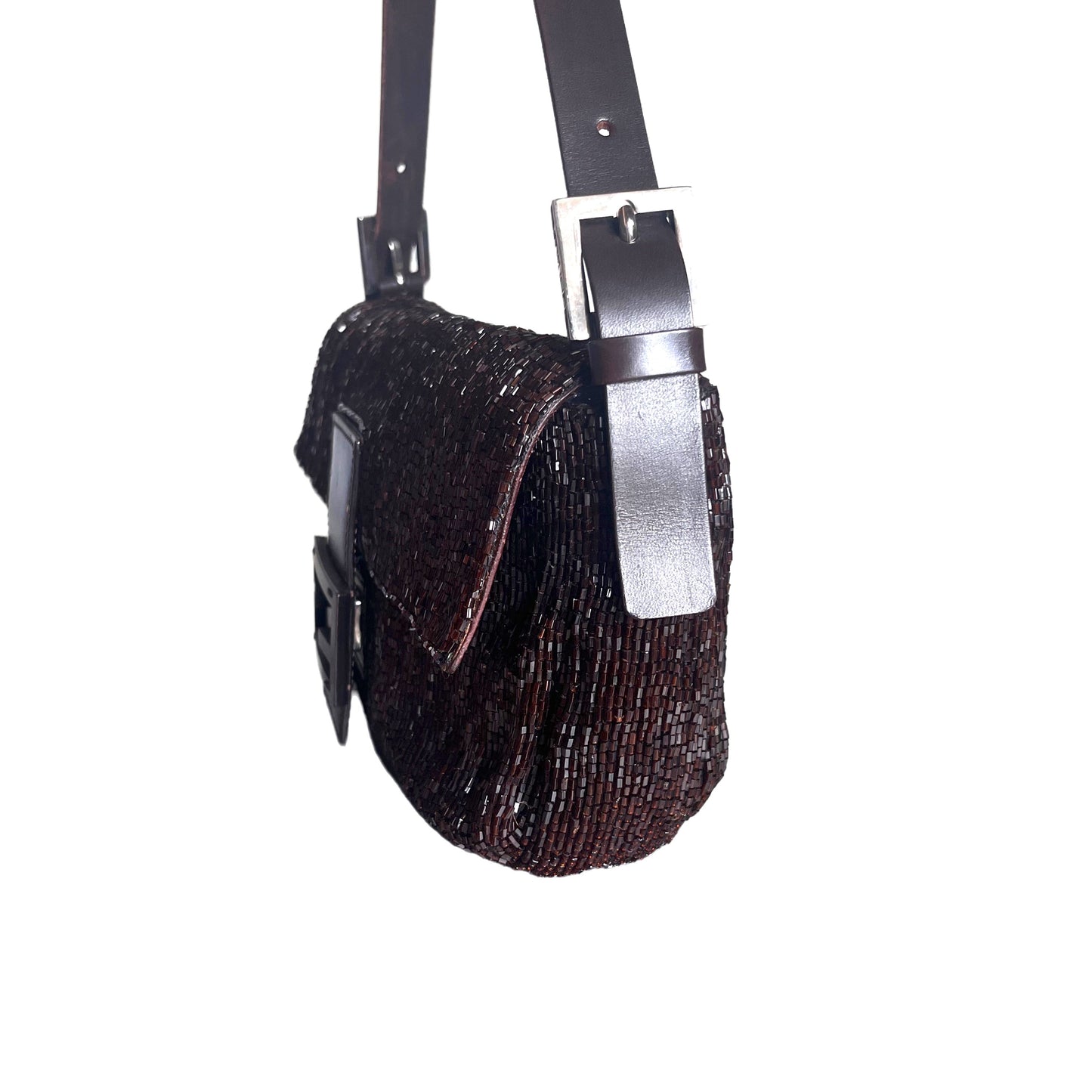 Fendi Baguette   Dark Chocolate Brown Glitter Beads