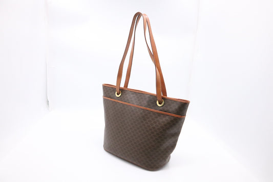 Celine Tote in Brown Macadam Canvas