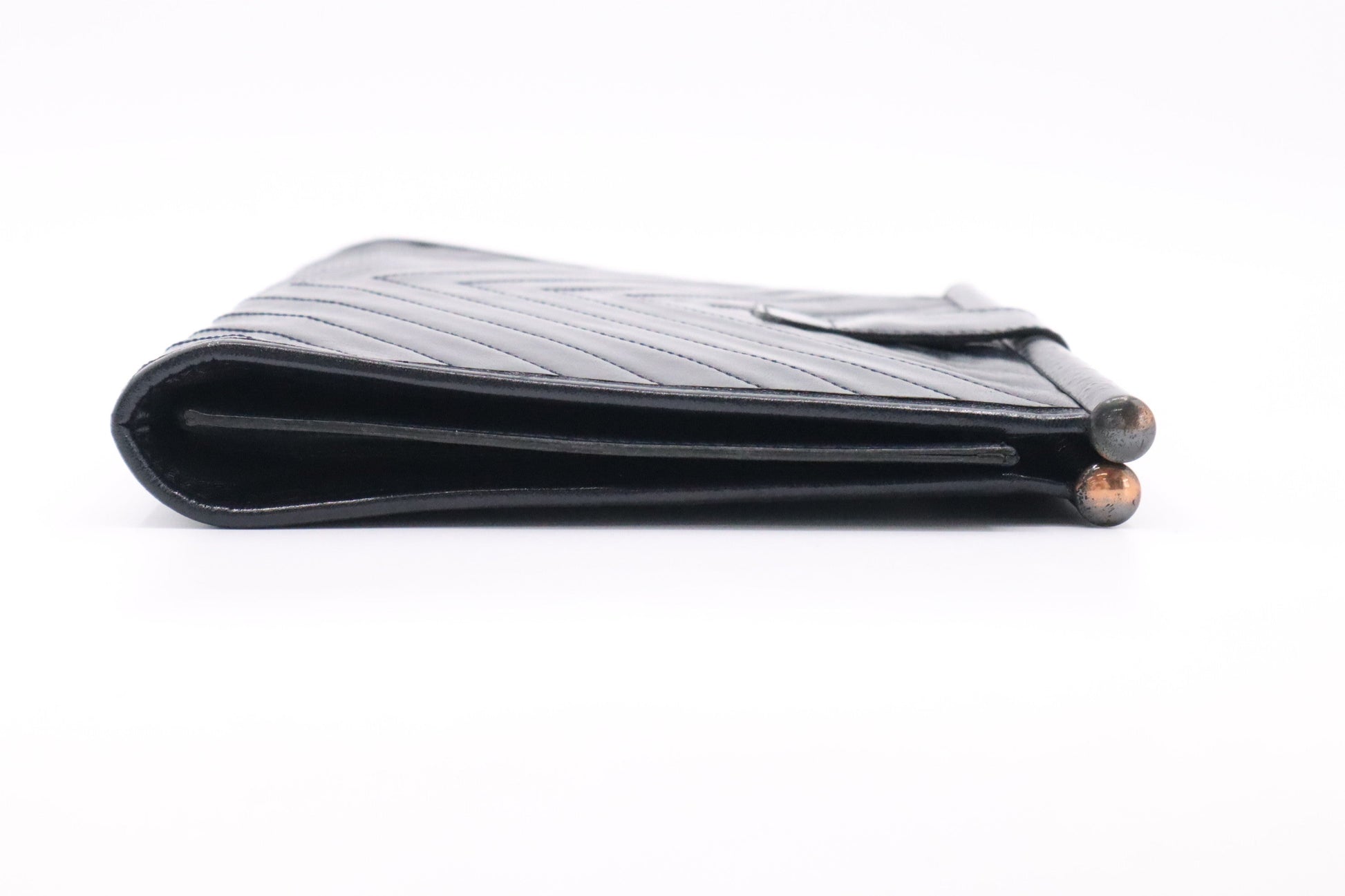 YSL Saint Laurent Clutch in Navy Blue Leather