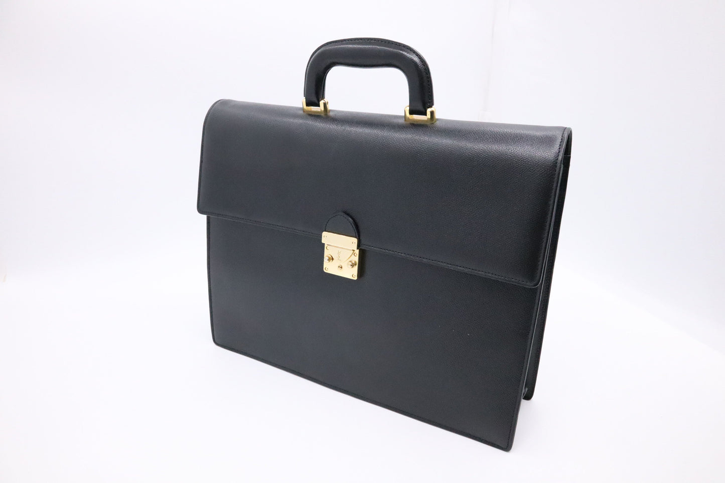 YSL Saint Laurent Briefcase in Black Leather