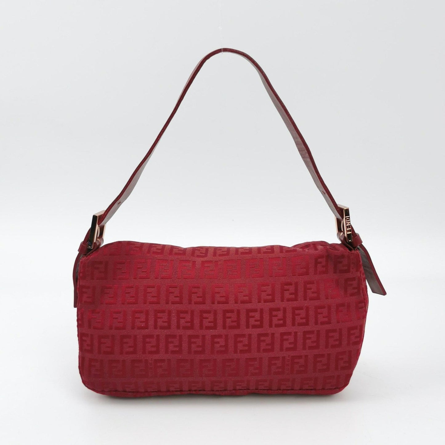 Fendi Baguette Red Zucchino Print Monogram