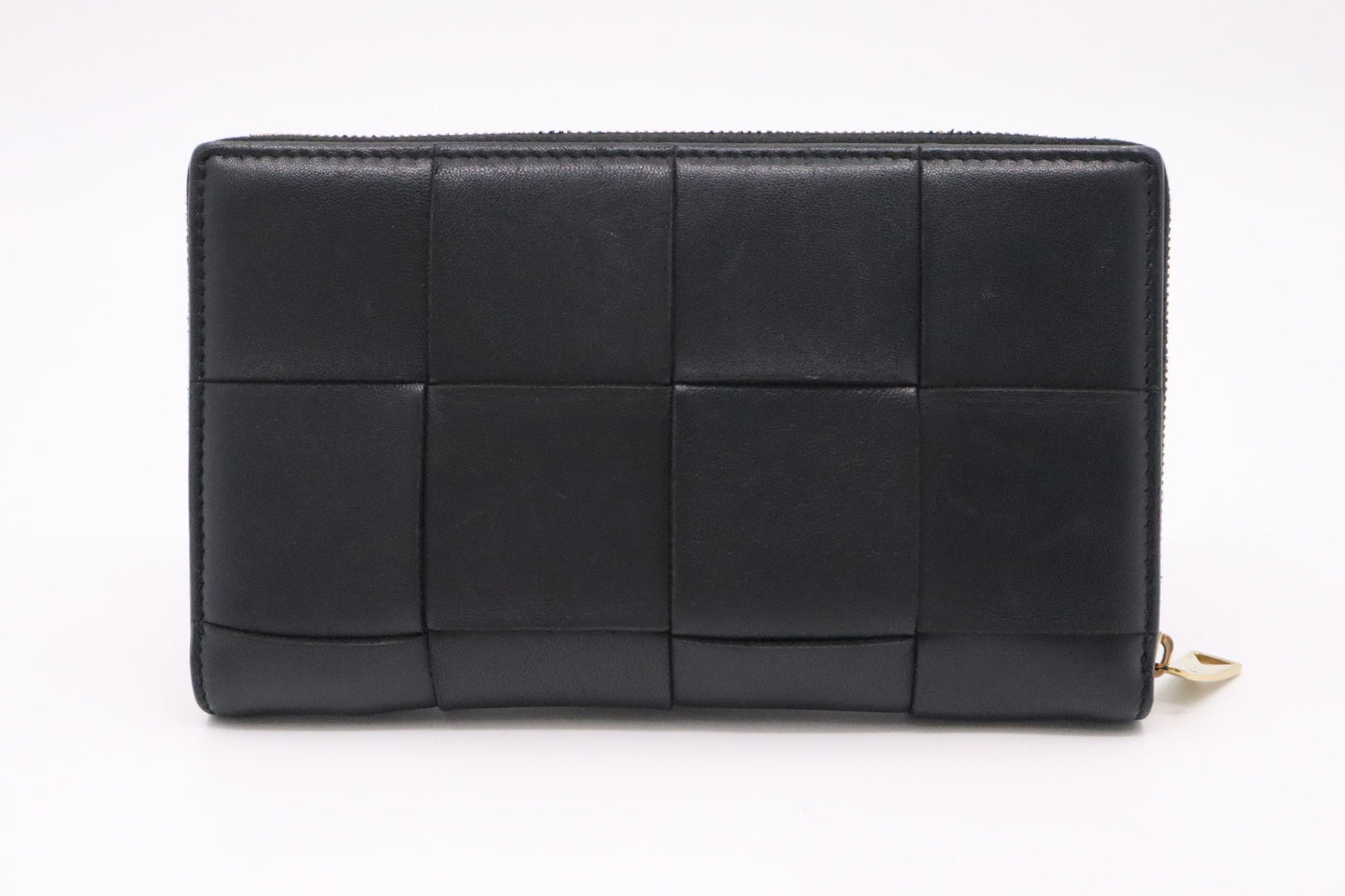 Bottega Veneta Casette Zippy Wallet in Black Intrecciato Leather
