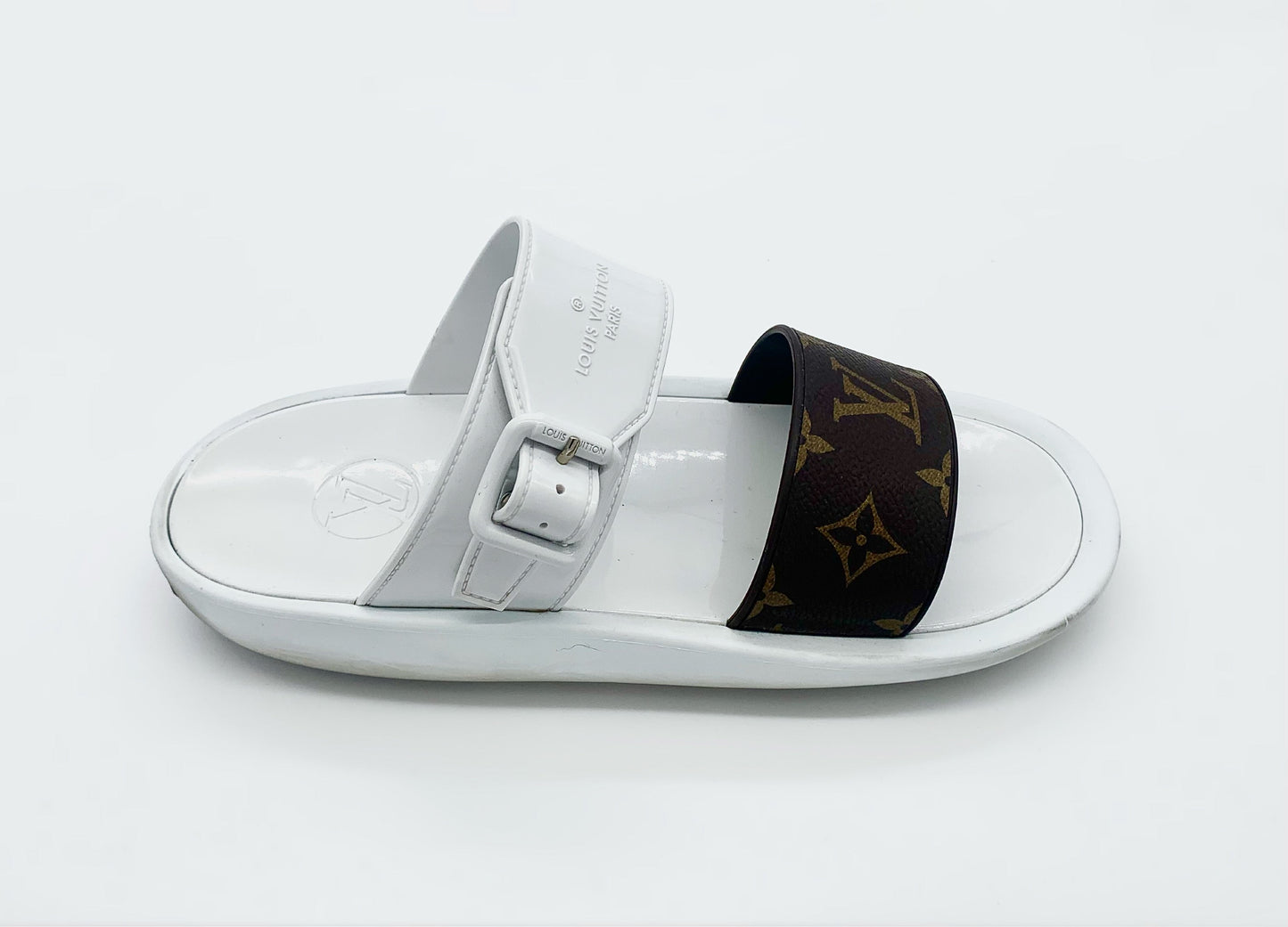 LOUIS VUITTON MONOGRAM STRAP SUNBATH MULES