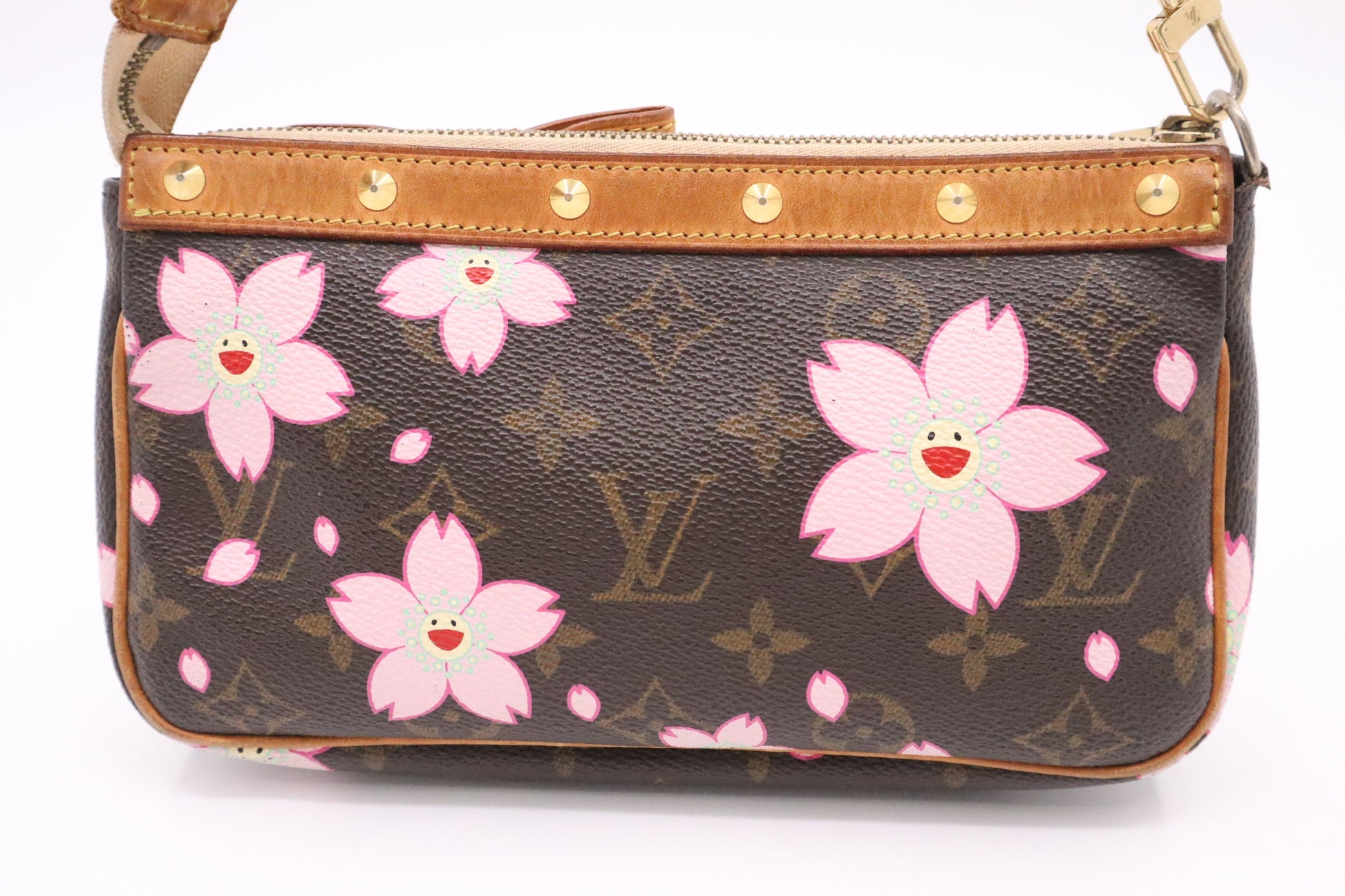 Louis Vuitton x Takashi Murakami Pochette Accessories in Blossoms Monogram Canvas