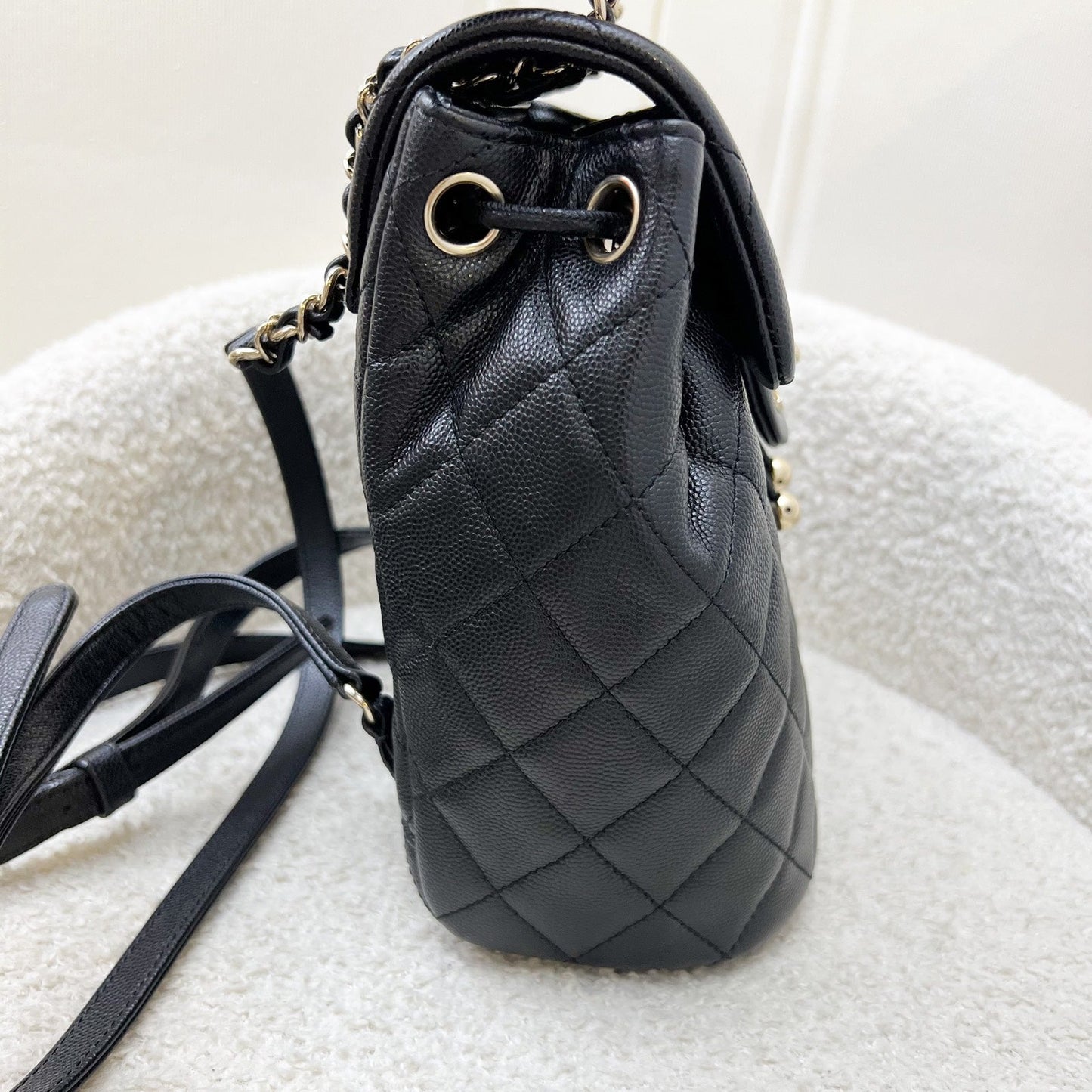 Chanel 24S Urban Spirit Backpack in Black Shiny Caviar and LGHW
