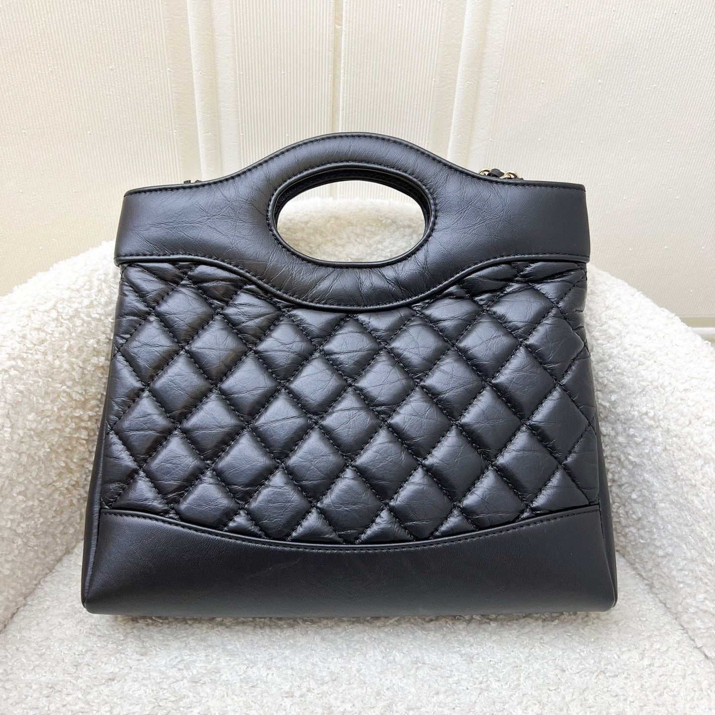 Chanel 31 Small / Mini Shopping Bag in 23A Black Matte Calfskin and LGHW