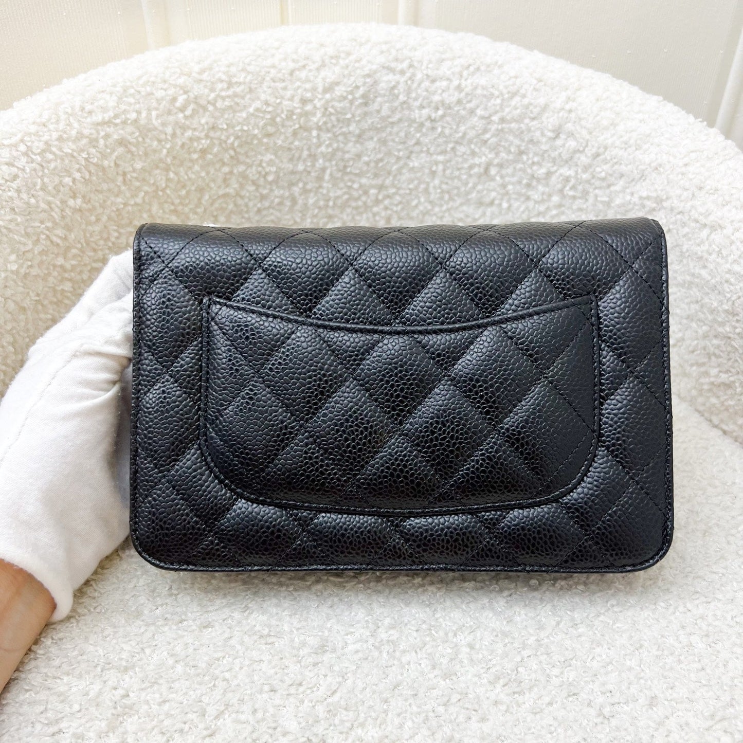 Chanel Classic Wallet on Chain WOC in Black Caviar and SHW (Model: A33814) Crossbody