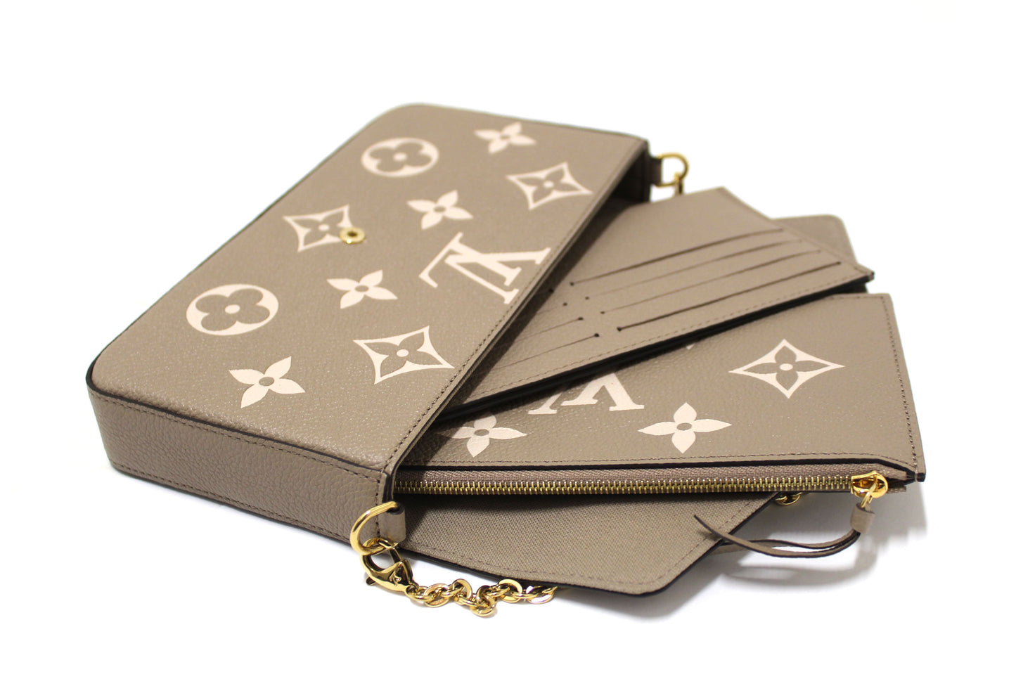 Louis Vuitton Cream/Dove Monogram Empreinte Felicie Pochette Bag