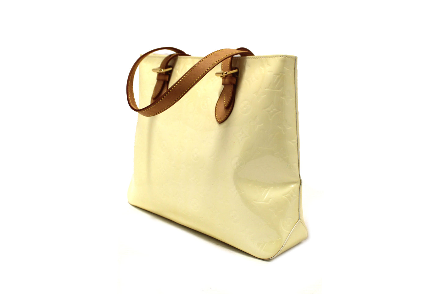 Louis Vuitton Beige Vernis Leather Brentwood Shoulder Tote Bag