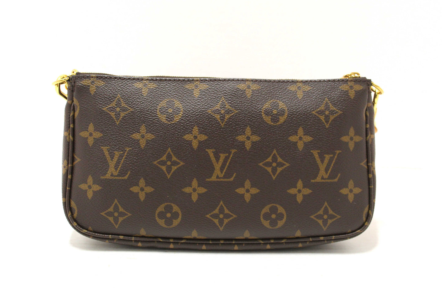 Louis Vuitton Classic Monogram Khaki Pink Strap Multi-Pochette Accessoires Bag