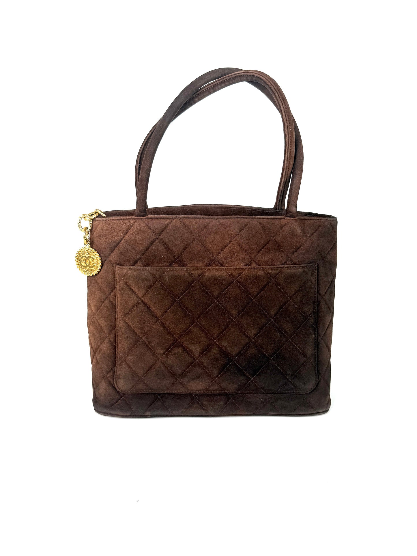 Chanel CC Timeless Medallion Suede Brown Tote