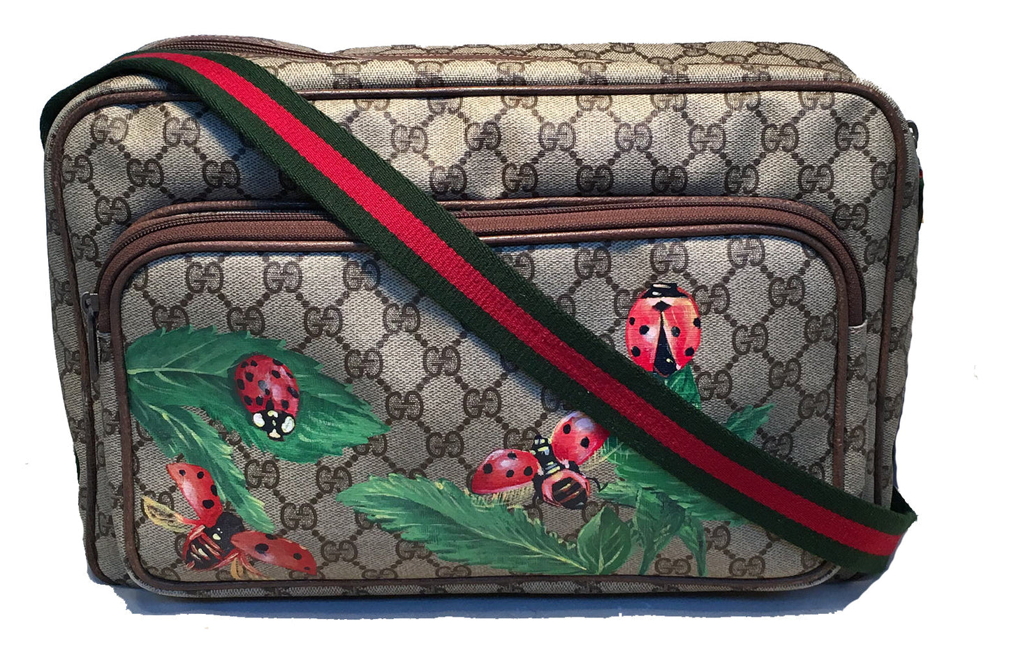 Gucci Leather Canvas Shoulder Bag Style 22