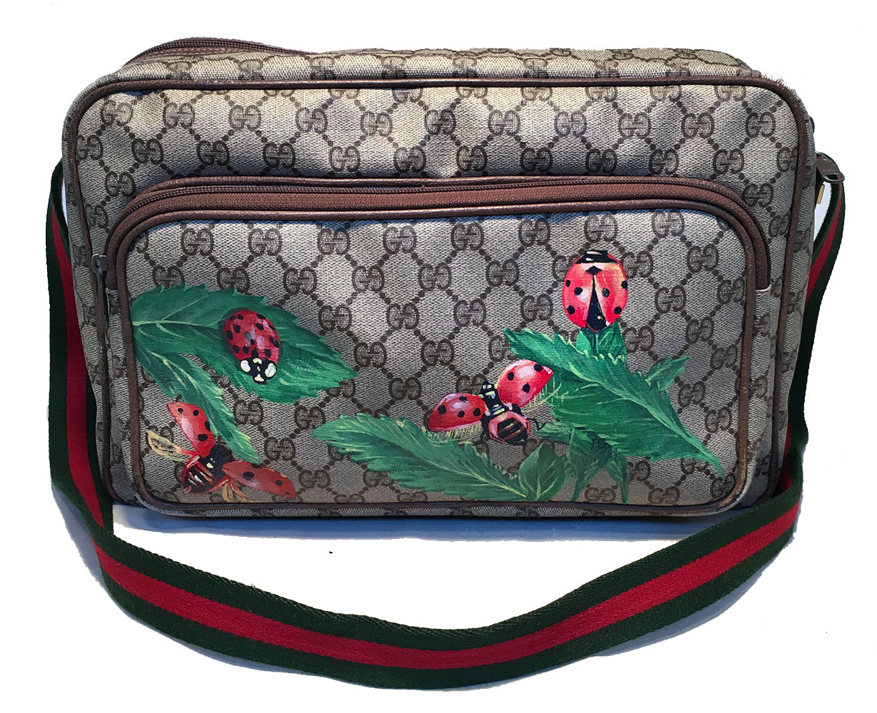 Gucci Leather Canvas Shoulder Bag Style 22