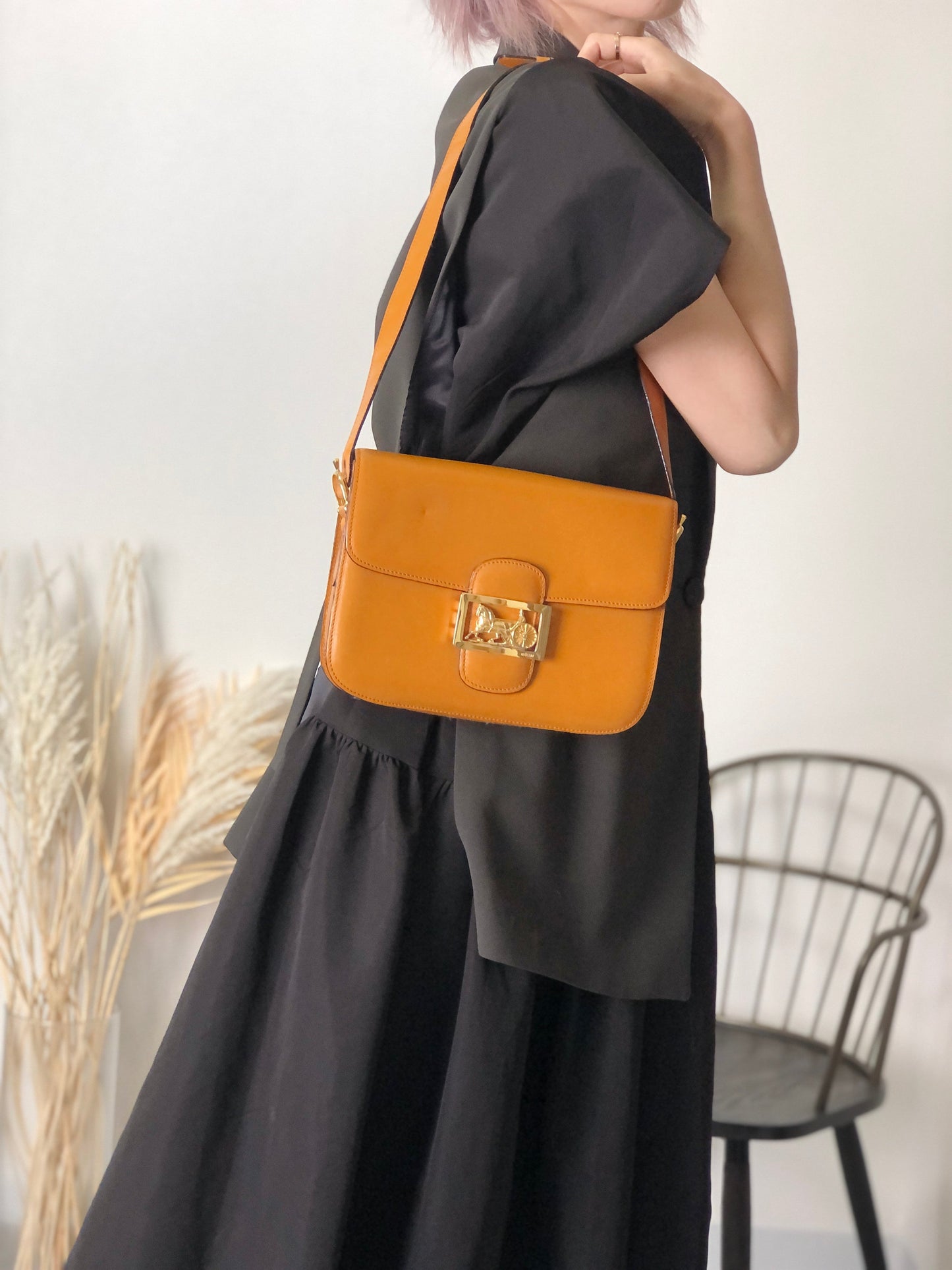 CELINE Horse Carriage Shoulder bag Camel uv4ggf