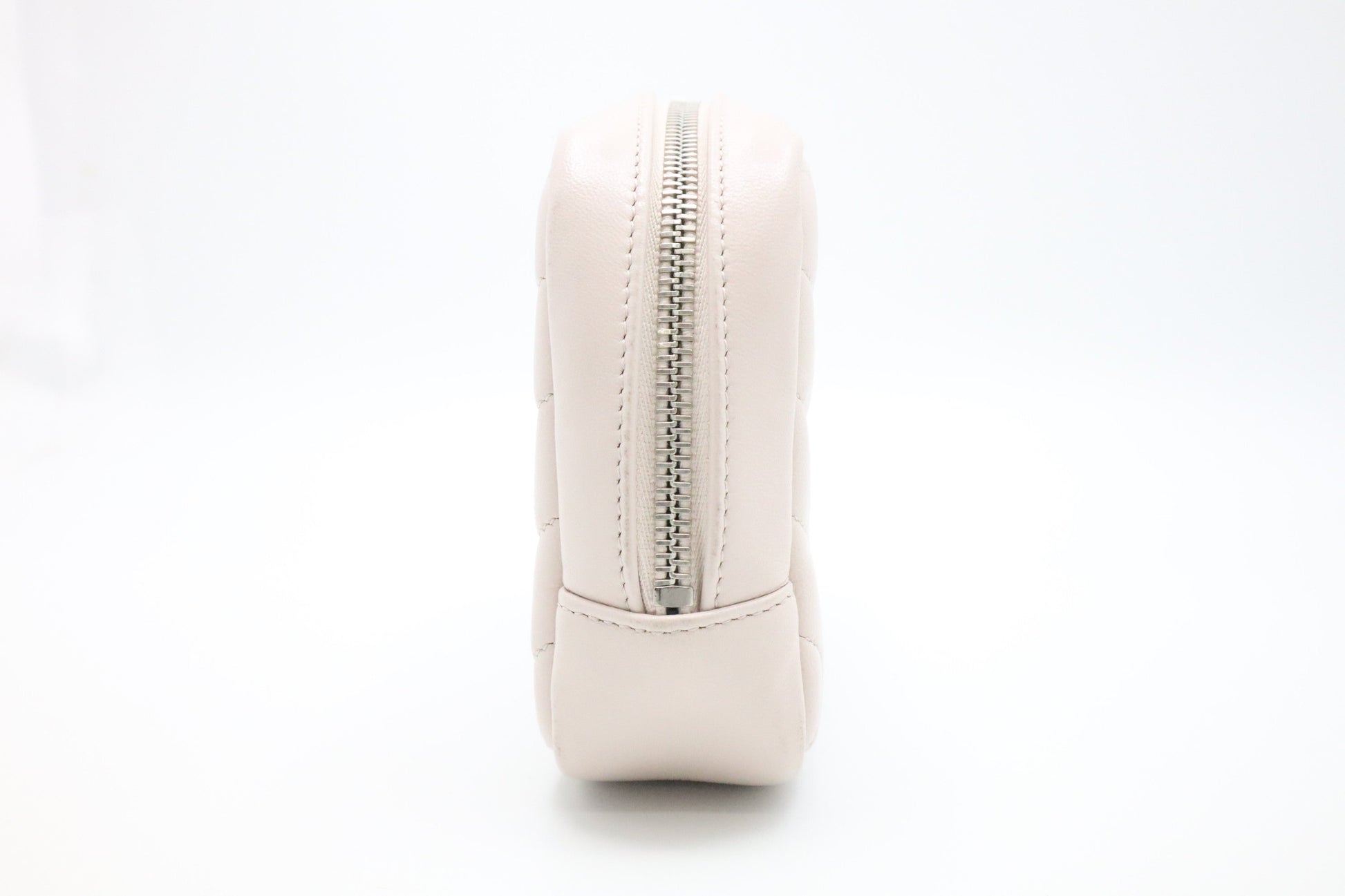YSL Saint Laurent Loulou Cosmetic Pouch in Pink Chevron Leather