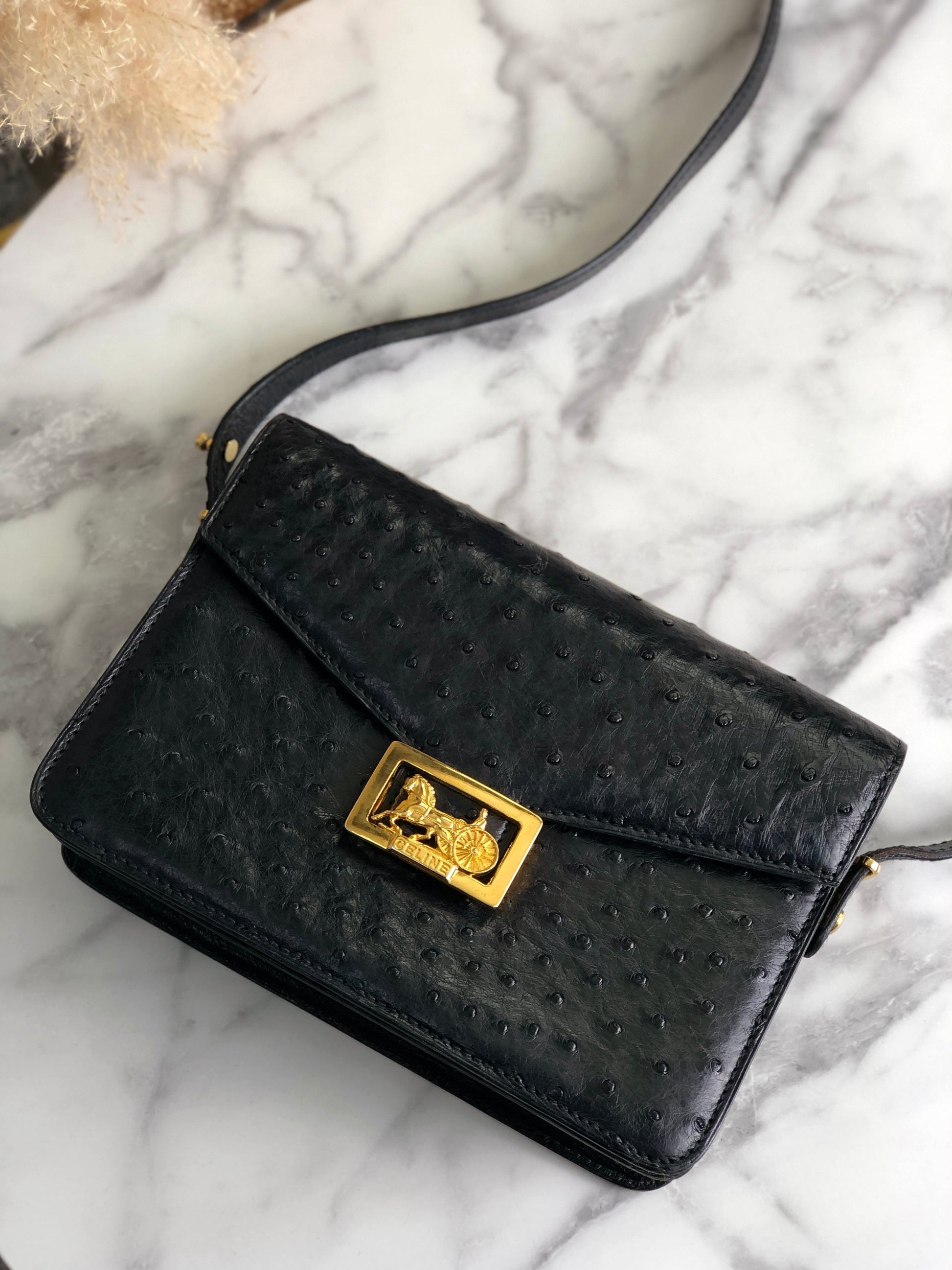 CELINE Horse Carriage Shoulder bag Black d66xv8