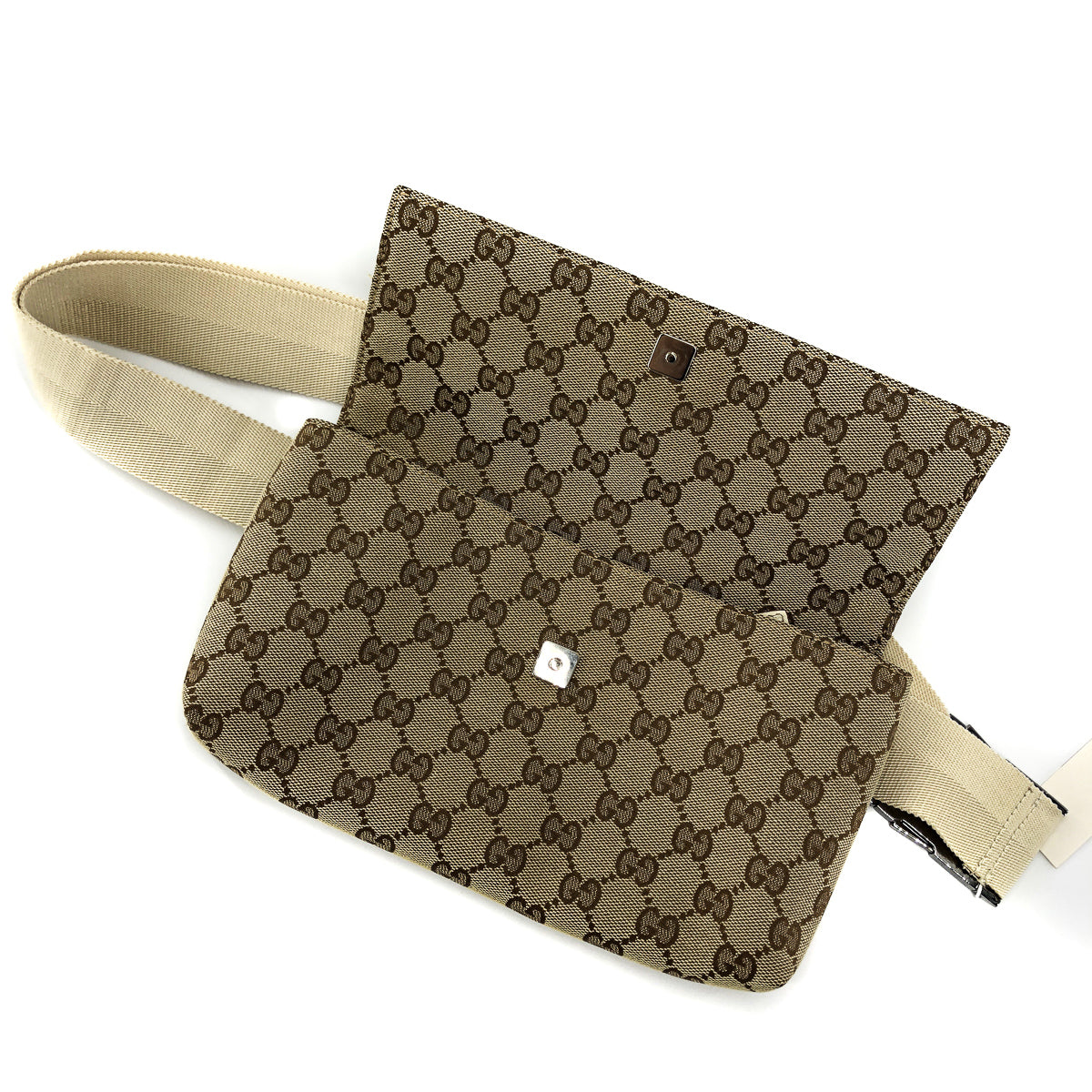 Gucci Monogram Leather Canvas Shoulder Bag